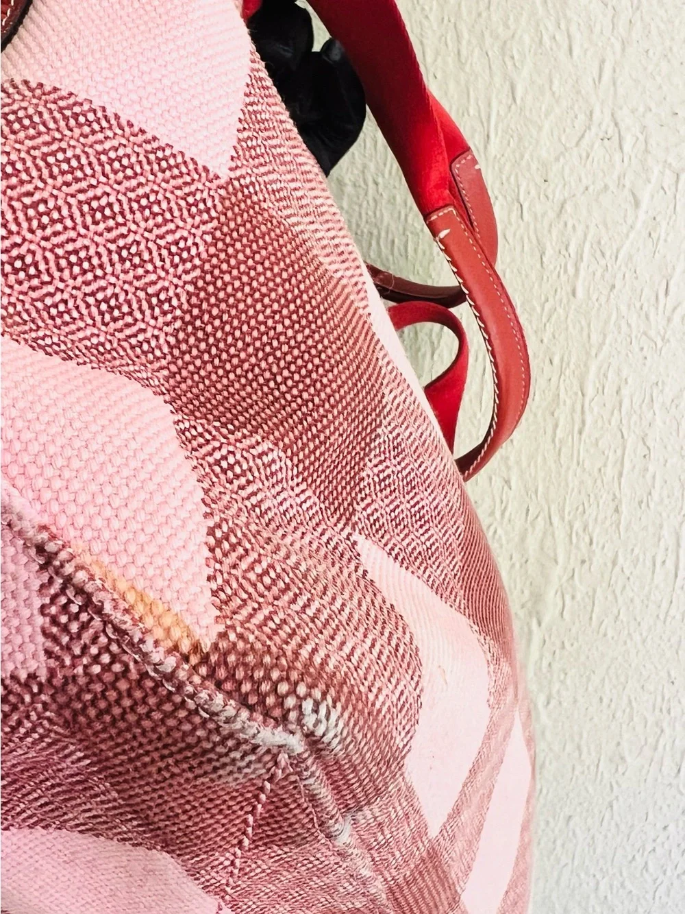 Coach Buffalo Plaid Canvas Tote Bag